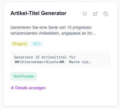 Artikel-Titel Generator Prompt