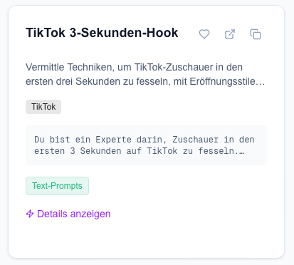 TikTok 3-Sekunden-Hook Prompt