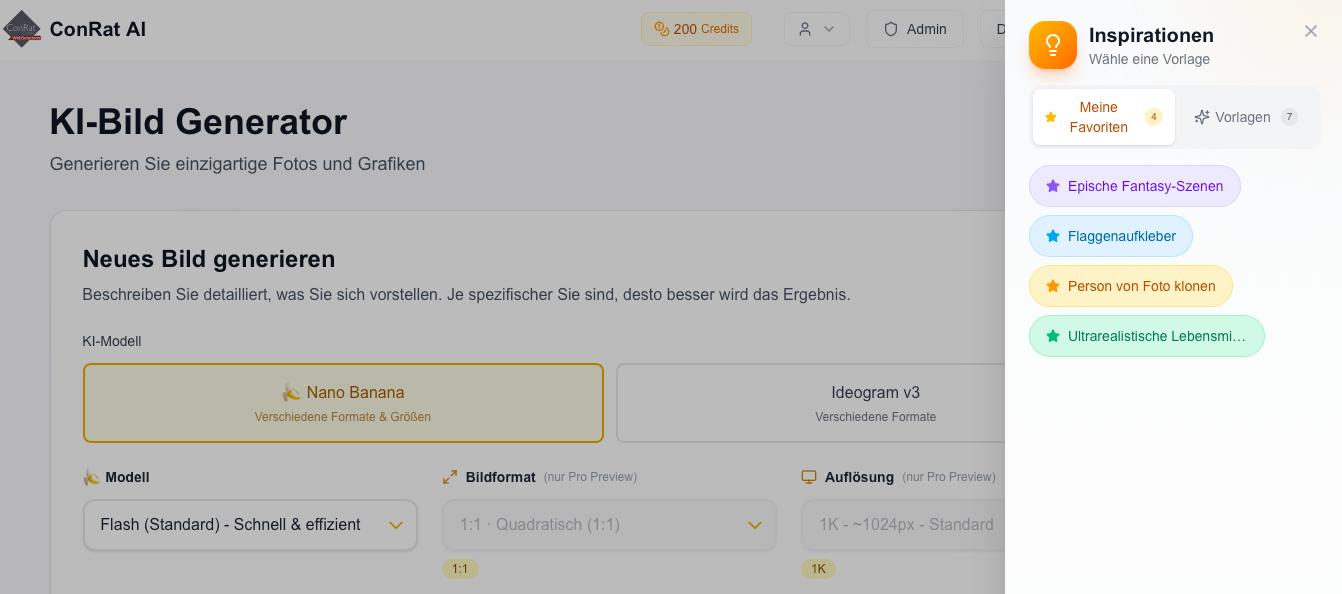 KI-Bild Generator mit Favoriten